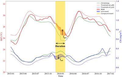 Understanding the compound marine heatwave and low-chlorophyll extremes in the western Pacific Ocean